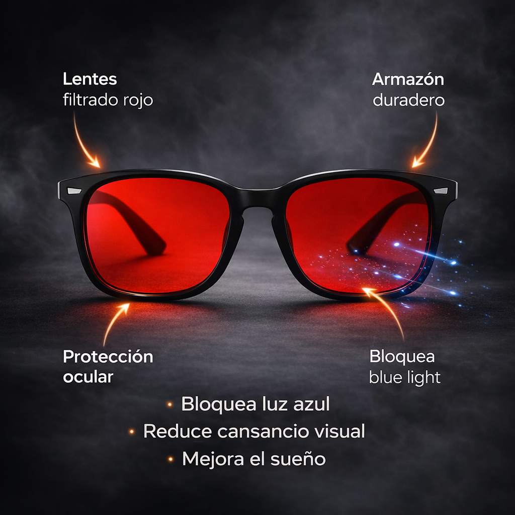 Lentes Anti Luz Azul Rojos – Descanso Real para tus Ojos